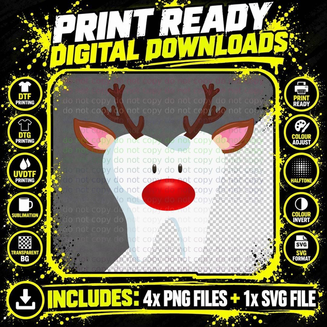 Tooth Reindeer T-Shirt, Christmas Holiday Theme Png SVG Digital Bundle