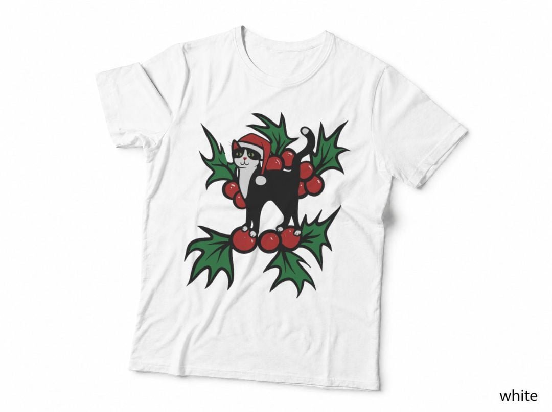 Tuxedo Cat Christmas T-Shirt