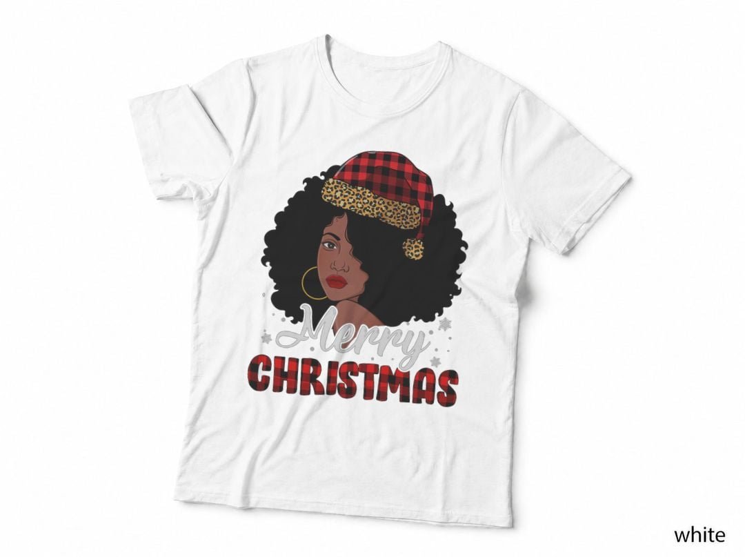 African American Christmas T-Shirt, Black Girls Holiday Style, Melanin Vibes