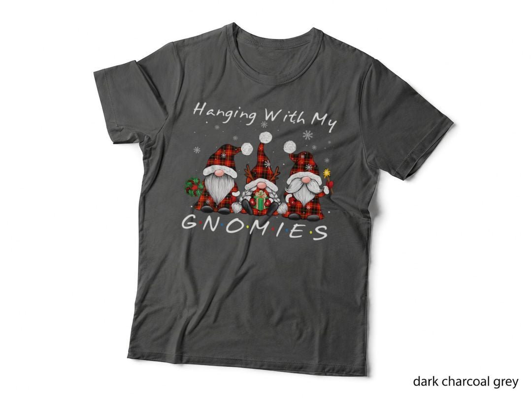 Buffalo Plaid Christmas Gnomes T-Shirt, Festive Holiday Print