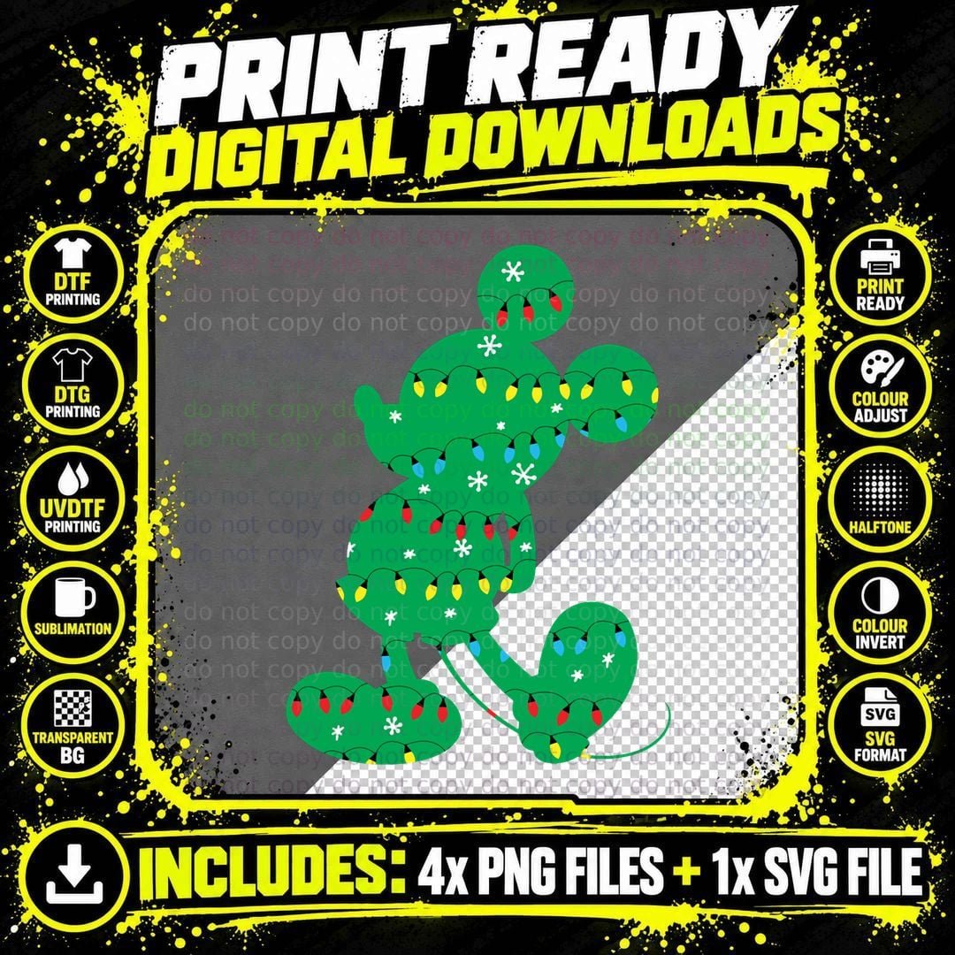 Cartoon Mouse Christmas Lights Hoodie Pullover Hoodie Png SVG Digital Bundle