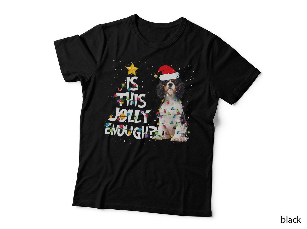 Cavalier King Charles Spaniel Christmas T-Shirt, Festive Pet Apparel