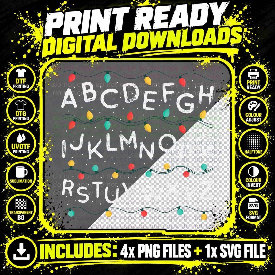 Christmas ABC Alphabet Teacher T-Shirt Png SVG Digital Bundle