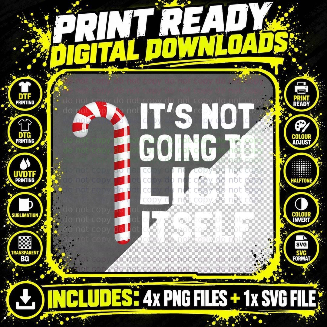 Christmas Candy Cane T-Shirt, Festive Holiday Print Png SVG Digital Bundle