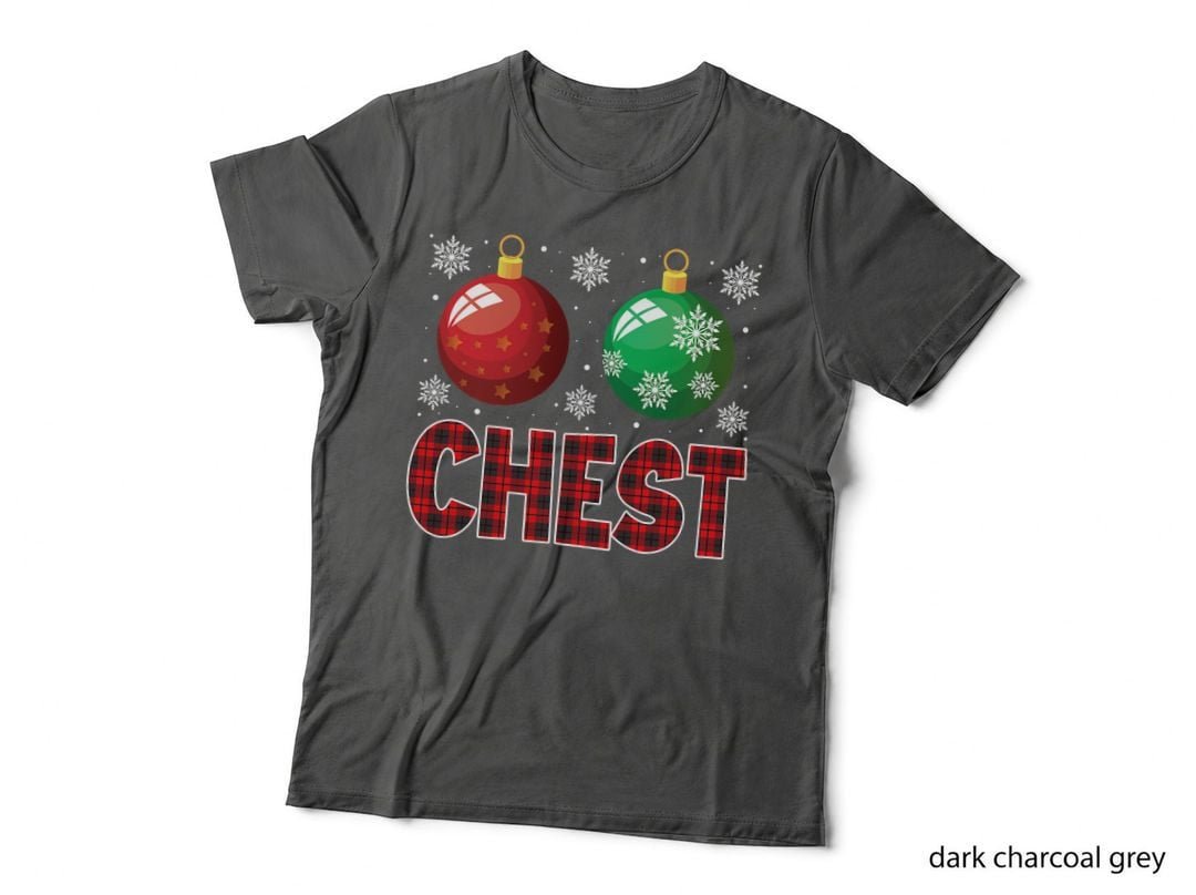 Christmas Chestnuts Matching Couples T-Shirt, Plaid Christmas