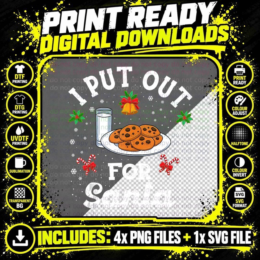 Christmas Cookies for Santa T-Shirt Png SVG Digital Bundle