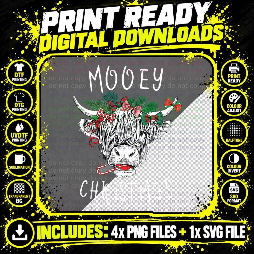 Christmas Cow Farmer Cowgirl Farm Girl Clothes Png SVG Digital Bundle