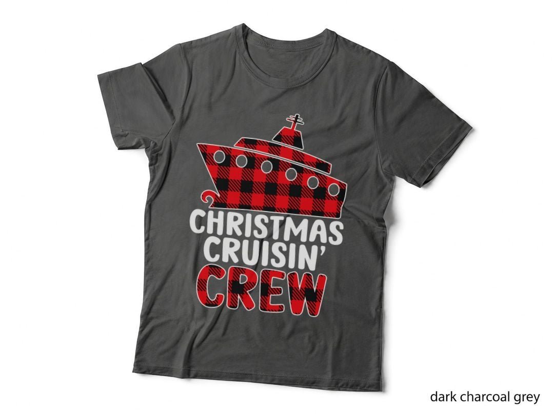 Christmas Cruising Crew T-Shirt, Buffalo Plaid Pattern, Holiday Party Wear