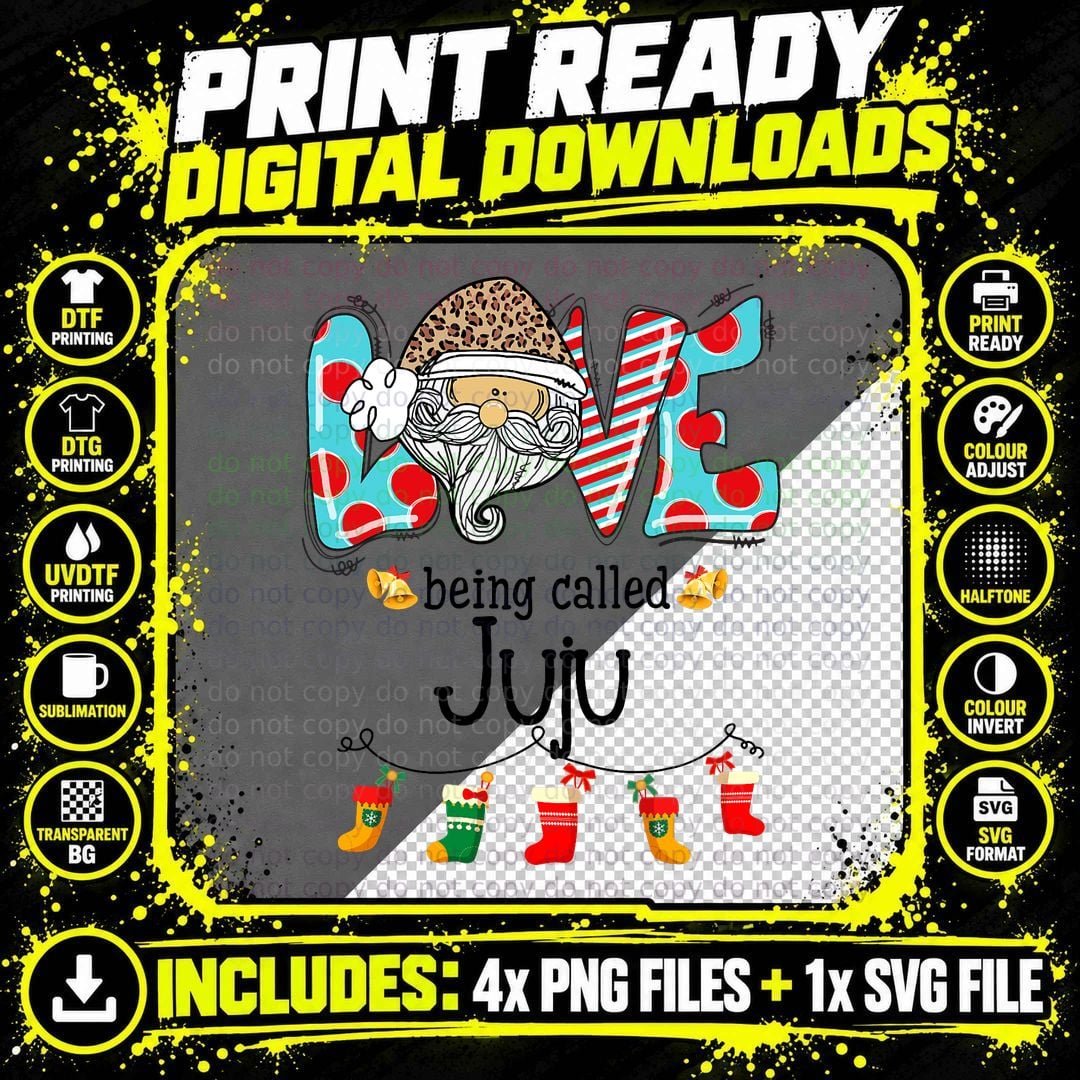 Christmas Cute Love Being Called Juju T-Shirt Png SVG Digital Bundle