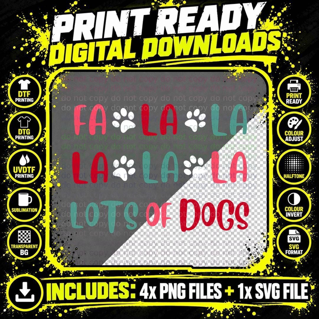 Christmas Dog Lover T-Shirt, Festive Holiday Print Png SVG Digital Bundle