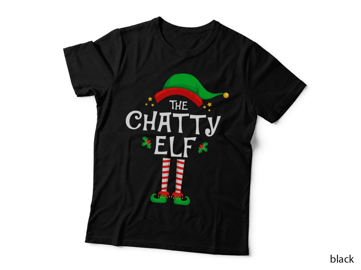 Christmas Elf T-Shirt, Holiday Family Matching, Festive Christmas Print