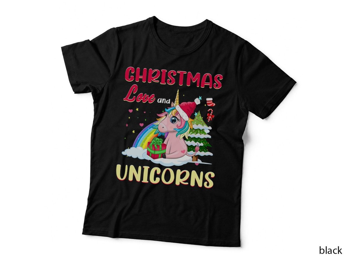 Christmas Love Unicorn T-Shirt, Festive Holiday Design, Holiday Gift Idea
