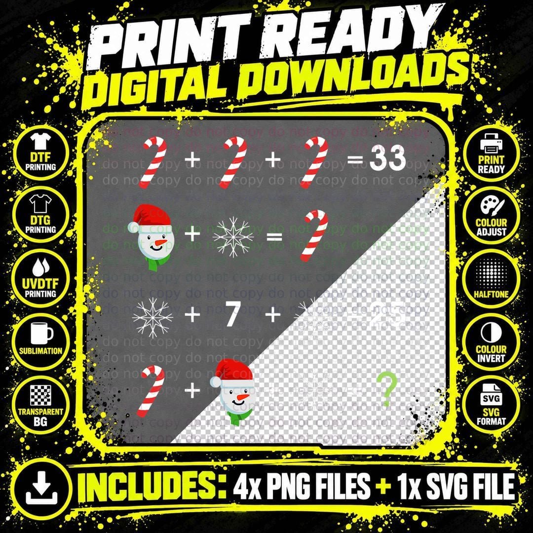 Christmas Math Teacher T-Shirt, Holiday Order of Png SVG Digital Bundle