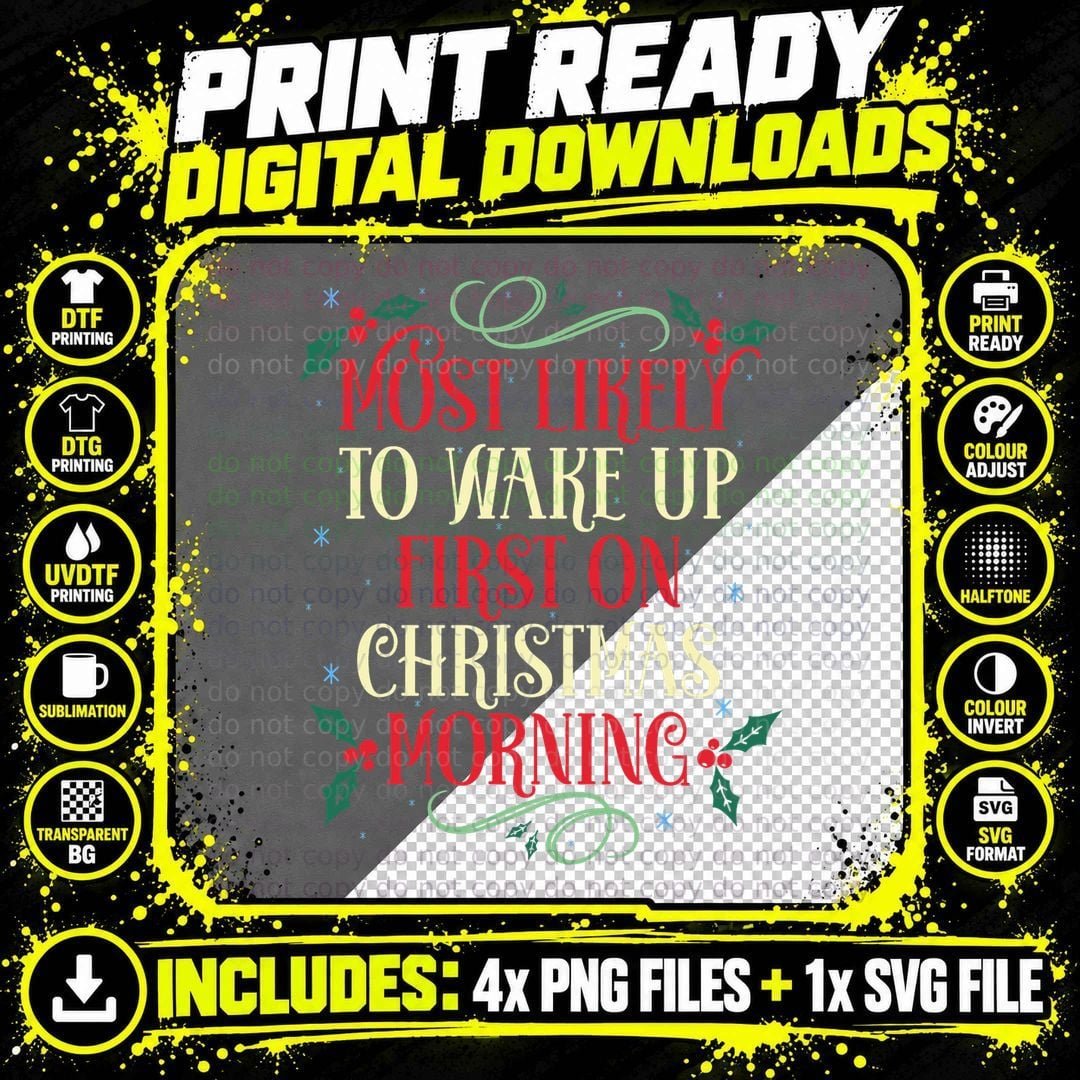 Christmas Morning Family T-Shirt, Holiday Quotes Png SVG Digital Bundle