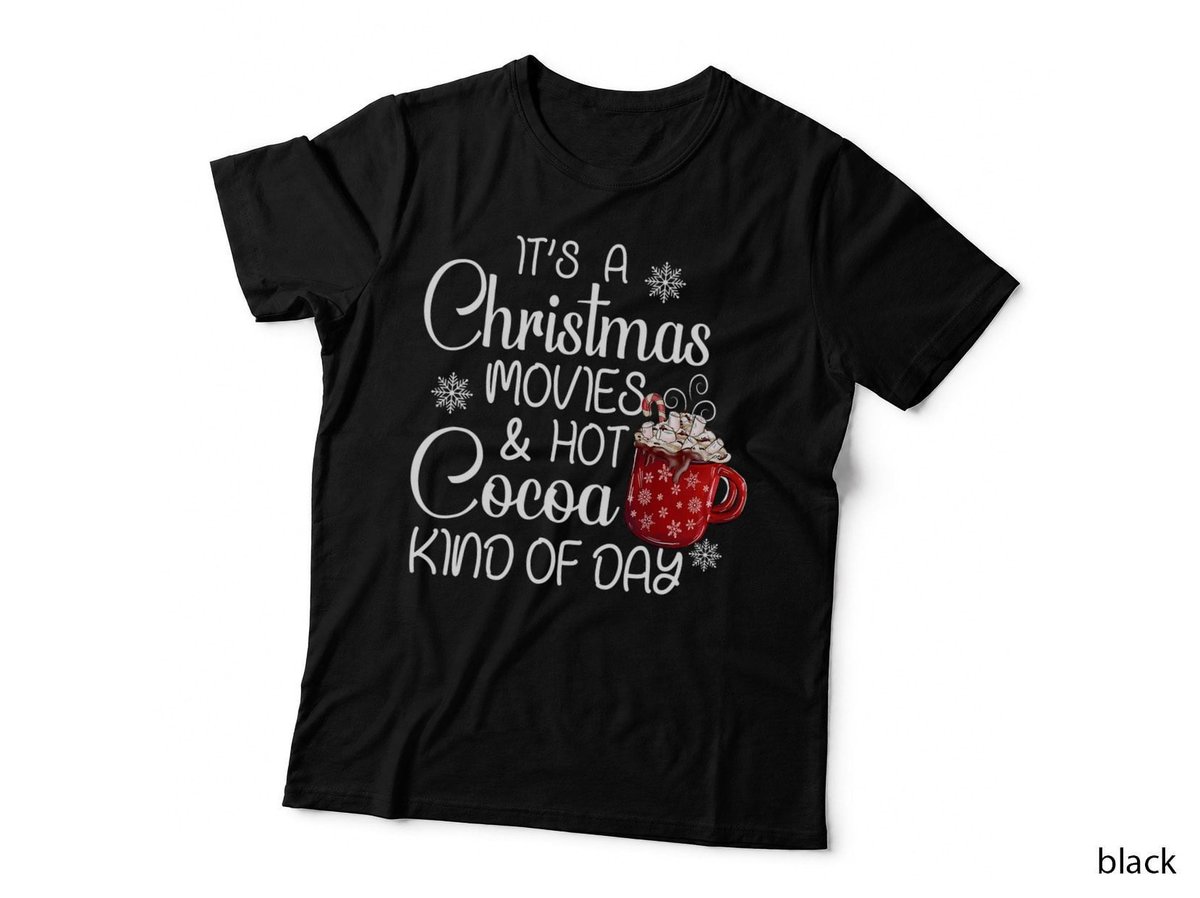 Christmas Movies Hot Cocoa Lover T-Shirt, Festive Holiday Style