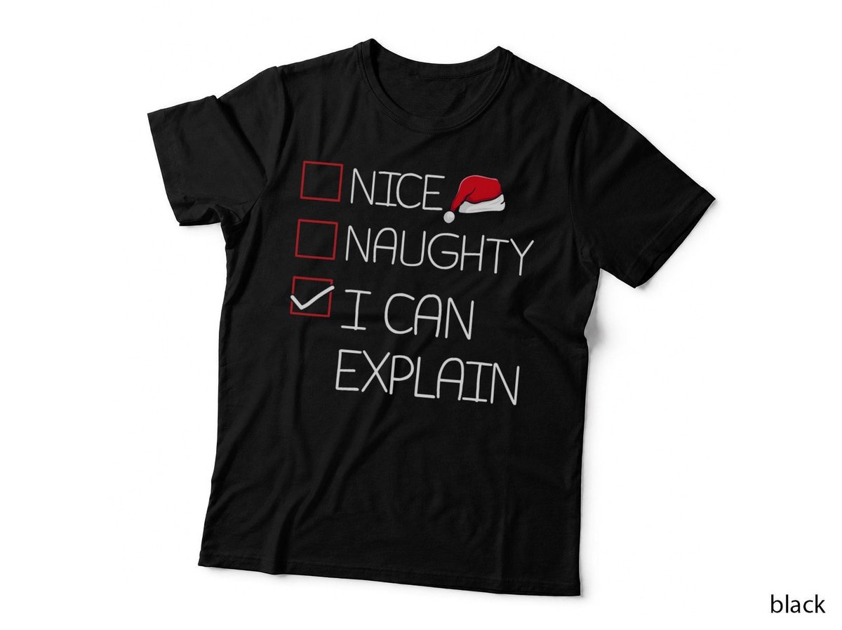 Christmas Naughty Nice List T-Shirt, Funny Holiday Pajama, X-Mas Gift Idea