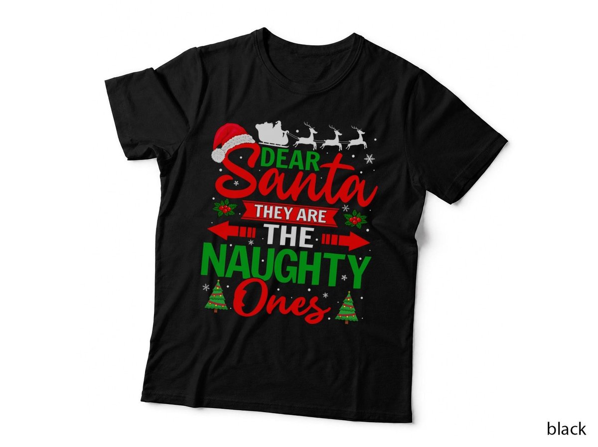 Christmas Naughty Ones T-Shirt, Holiday Humor, Festive Apparel