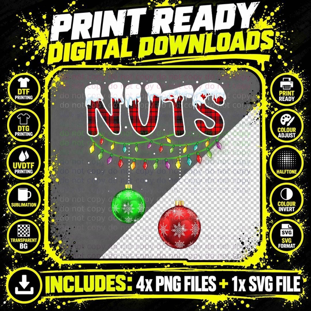 Christmas Nut Matching Chestnuts T-Shirt Png SVG Digital Bundle