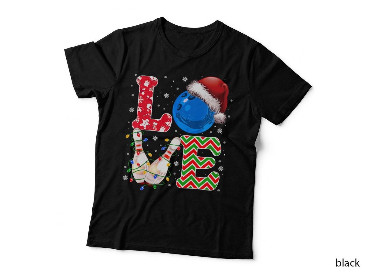Christmas Ornaments Bowling Ball Pins T-Shirt, Holiday Cheer