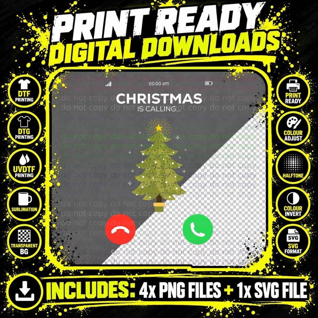 Christmas Pajama Funny X-Mas Tree T-Shirt, Holiday Joke Png SVG Digital Bundle