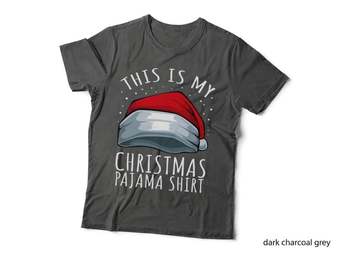 Christmas Pajama Santa Hat T-Shirt, Festive Holiday Style, Cozy Xmas Gift