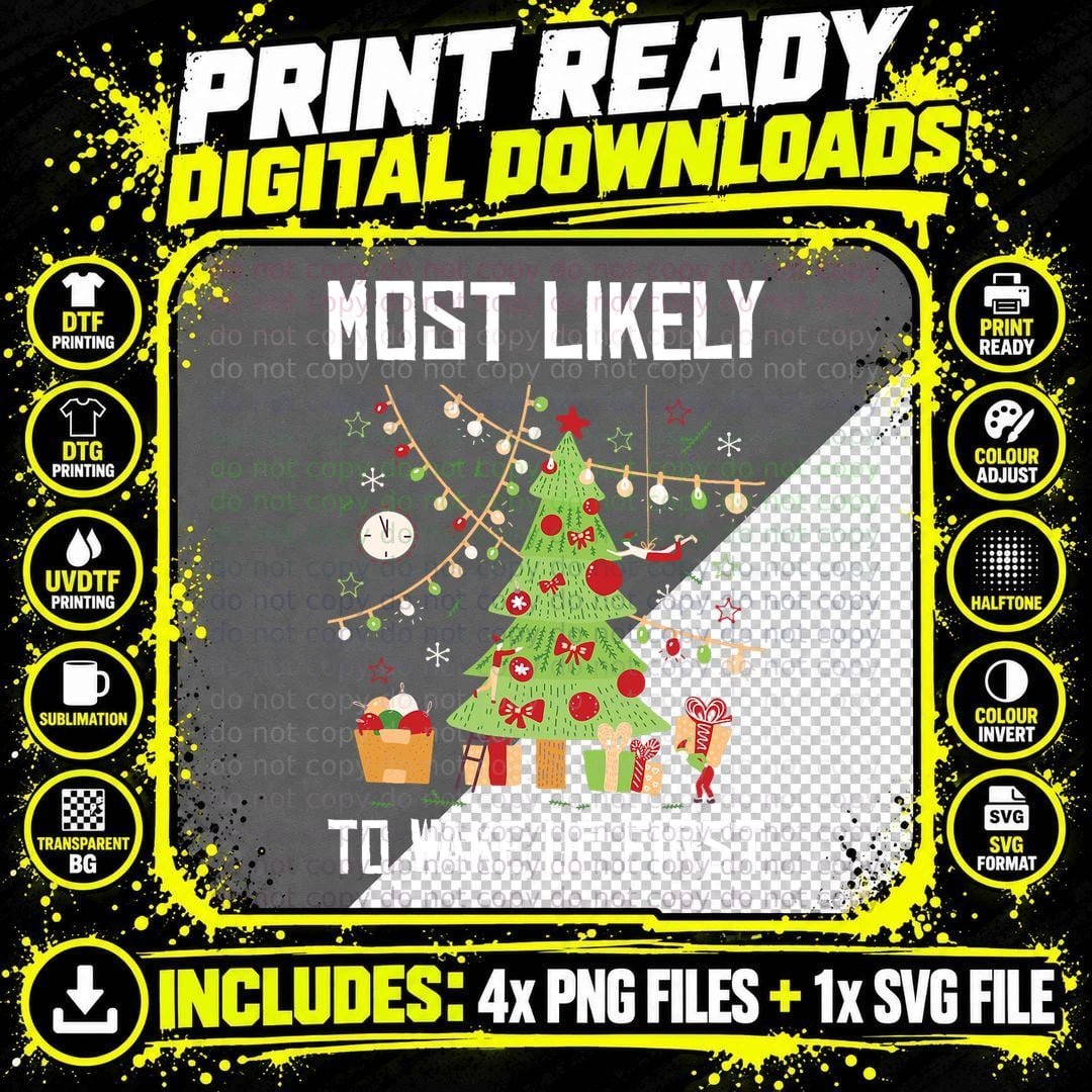 Christmas Pajama X-Mas Tree T-Shirt, Holiday Cheer Png SVG Digital Bundle