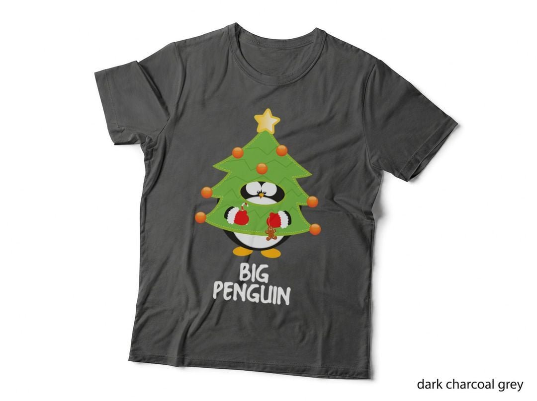 Christmas Penguin T-Shirt, Festive Family Matching, Holiday Fun Print