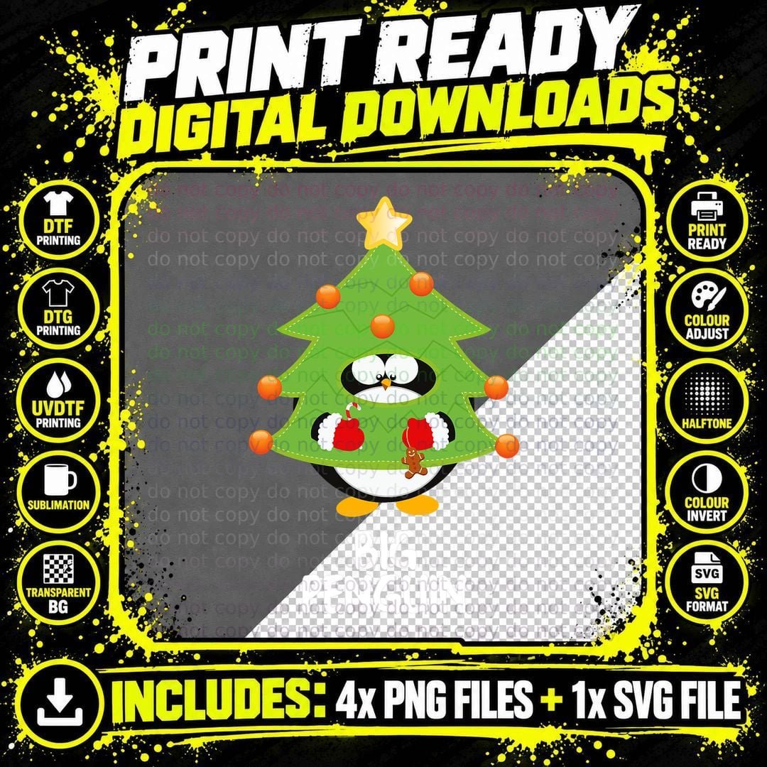 Christmas Penguin T-Shirt, Festive Family Matching Png SVG Digital Bundle