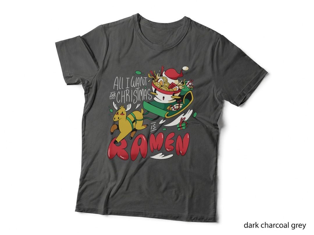 Christmas Ramen T-Shirt, Festive Foodie Design, Holiday Gift Idea