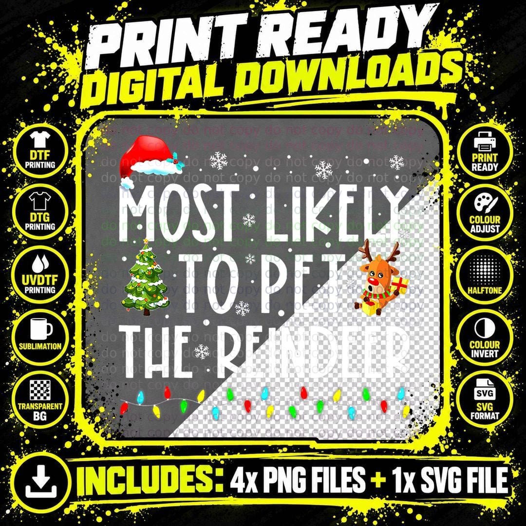 Christmas Reindeer Pet Lover T-Shirt Png SVG Digital Bundle