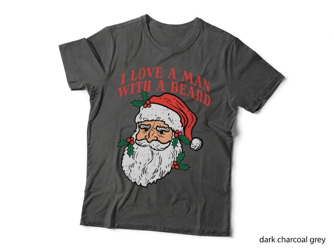 Christmas Santa Beard T-Shirt, Funny Xmas Design, Holiday Humor