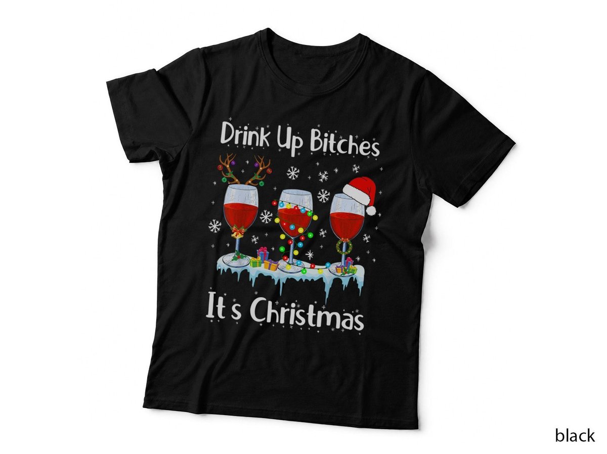 Christmas Wine Glass Party T-Shirt, Adult Humor, Holiday Party Wear