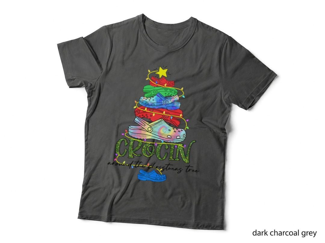 Crocs Christmas Tree T-Shirt, Festive Holiday Print, Xmas Gift Idea