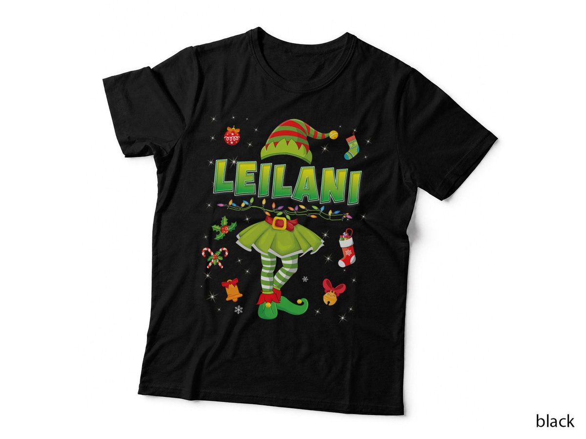 Cute Elf Leilani Merry Christmas Santa Little Helper Sweater T-Shirt