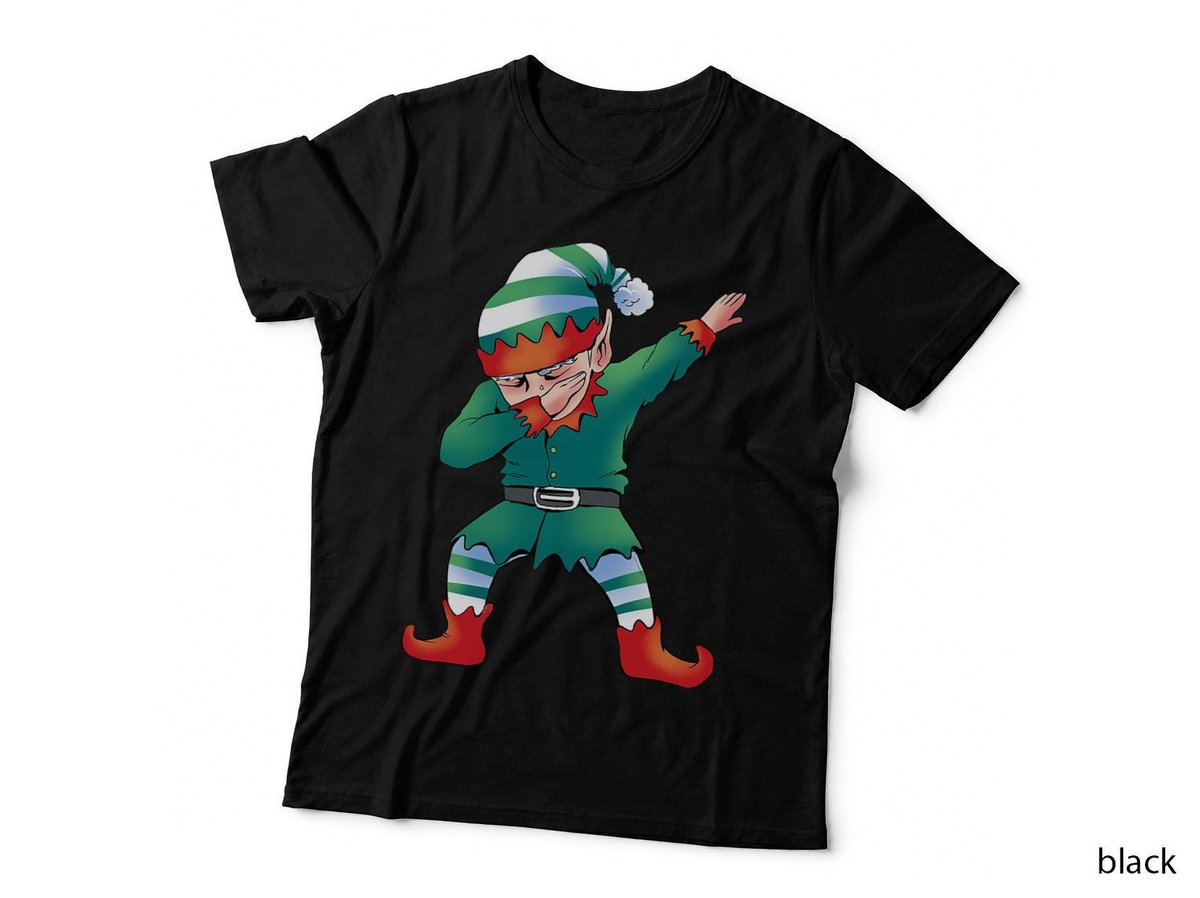 Dabbing Elf Christmas Squad T-Shirt, Festive Holiday Style