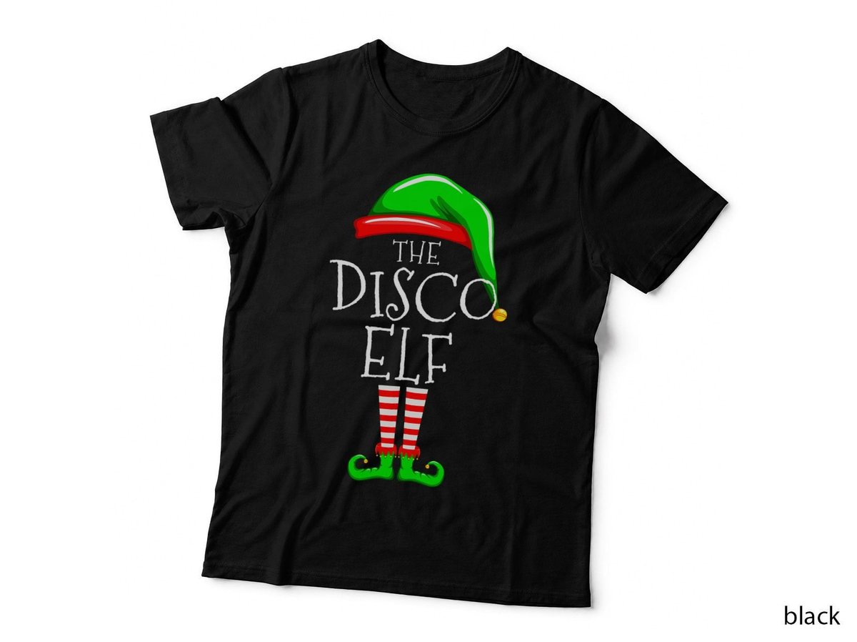 Disco Elf Christmas T-Shirt, Holiday Party Wear, Family Matching