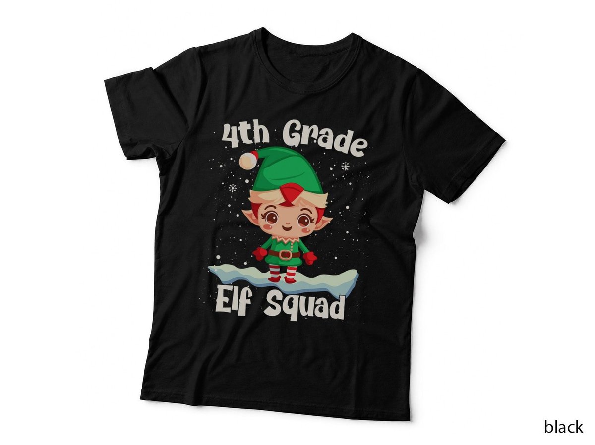 Fourth Grade Elf Squad Cute Christmas Pajama T-Shirt