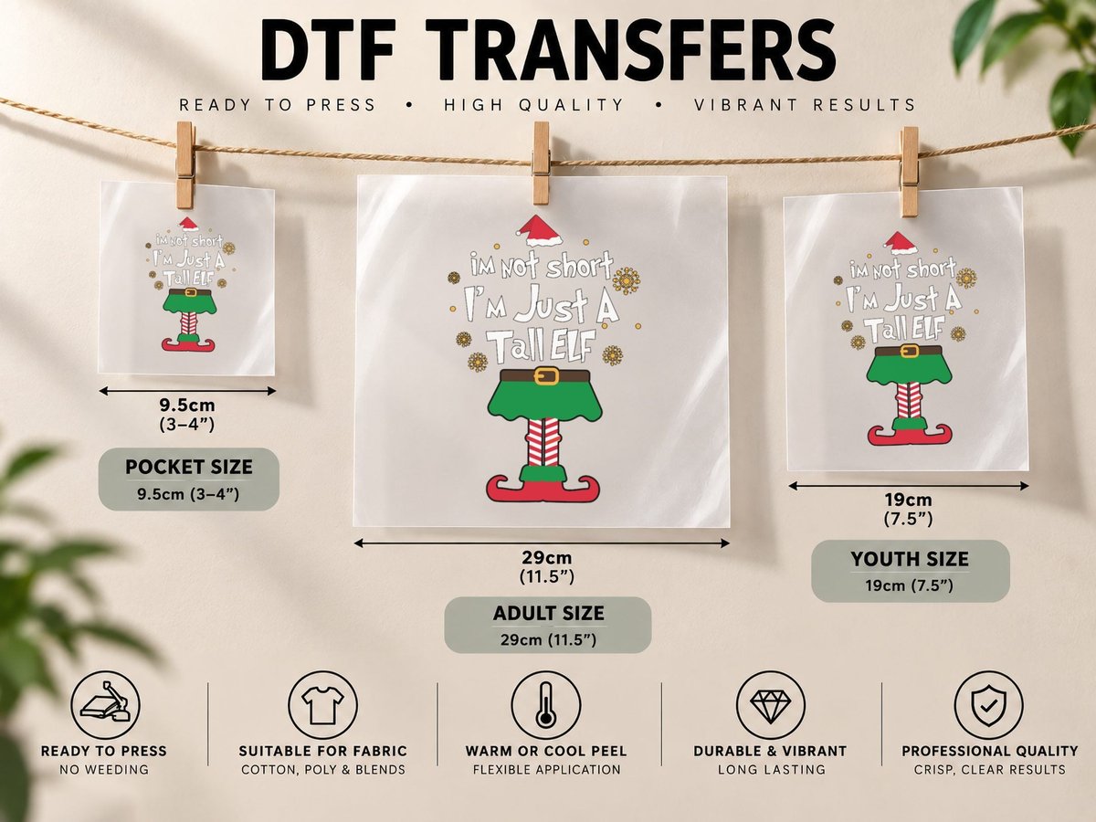 Funny Christmas Elf, Holiday Humor, Christmas DTF Transfer Iron On