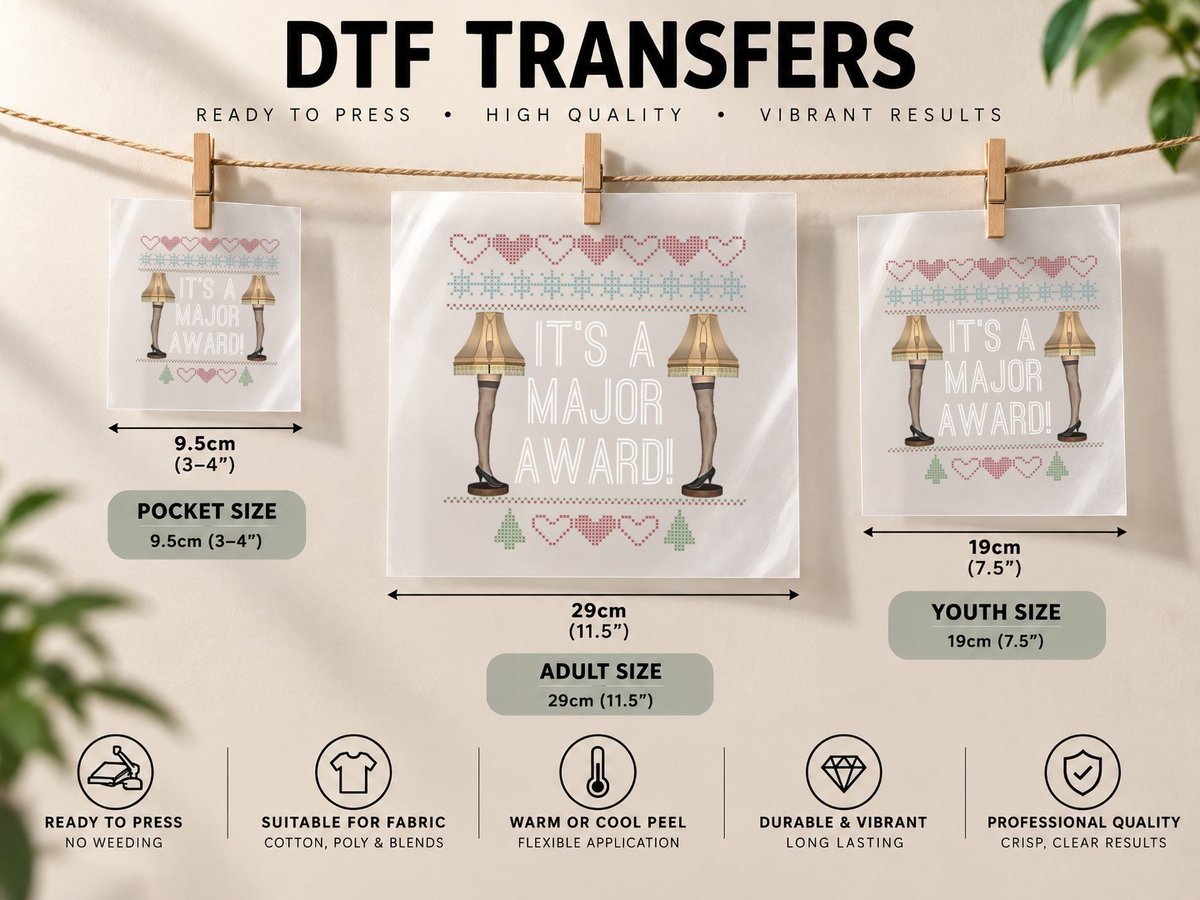 Funny Christmas Fragile Leg, Holiday Humor DTF Transfer Iron On