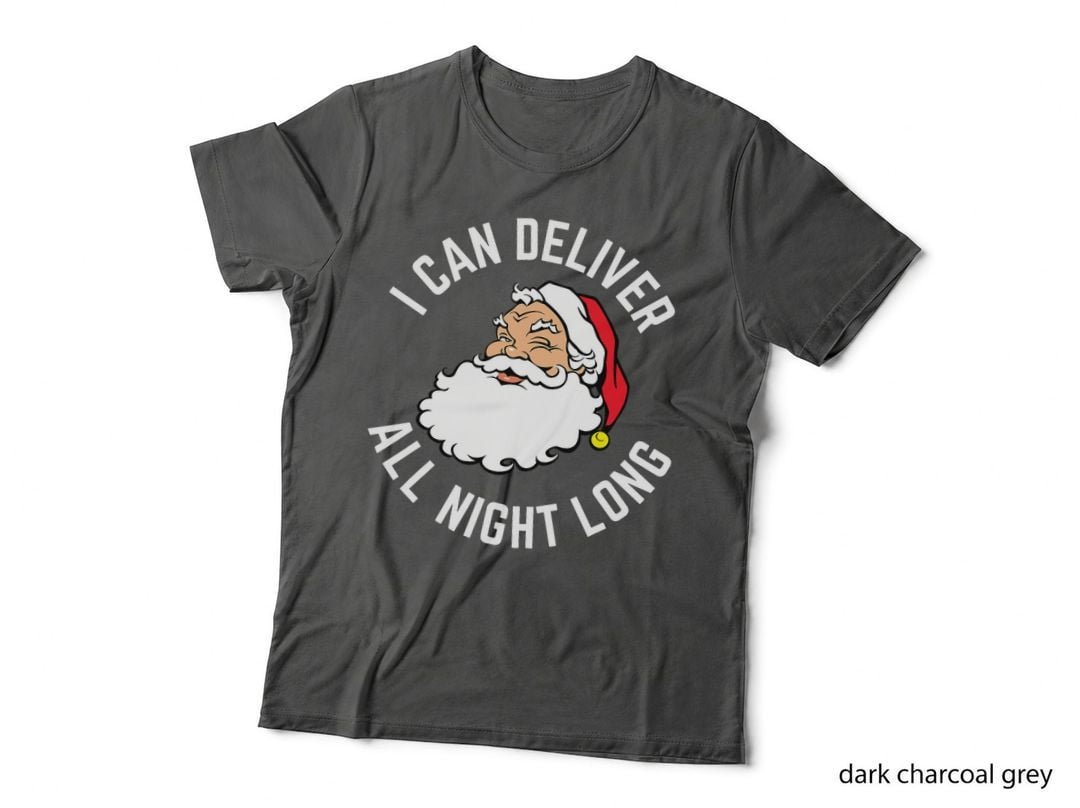 Funny Christmas Naughty Santa T-Shirt, Naughty Santa Print, Holiday Humor