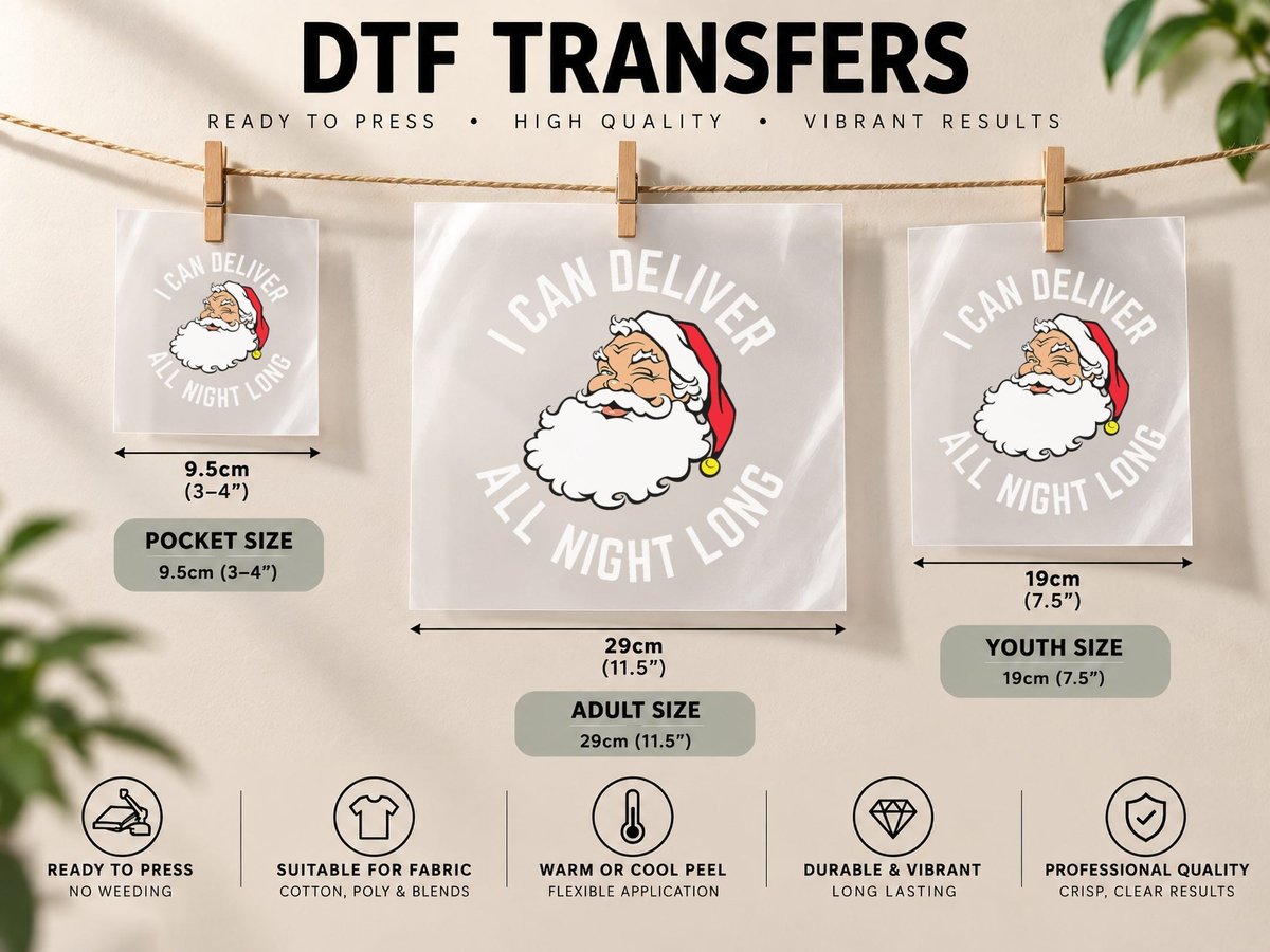 Funny Christmas Naughty Santa, Naughty Santa Print DTF Transfer Iron On