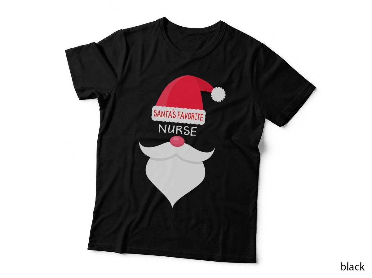 Funny Christmas Nursing T-Shirt, Santa's Favorite Nurse Appreciation