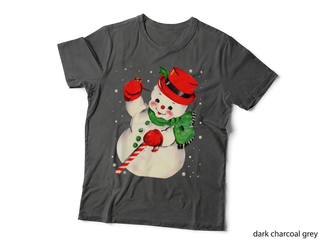 Funny Christmas Snowman Matching Family Pajama T-Shirt, Vintage Retro