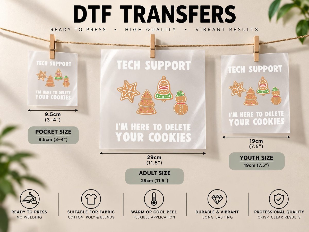 Funny Christmas Tech Support, Computer Programmer Gift DTF Transfer Iron On