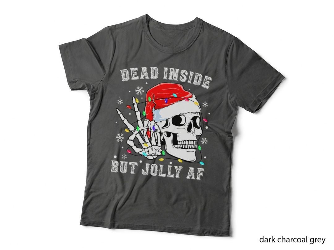 Funny Skeleton Santa Hat T-Shirt, Christmas Skull Design, Holiday Humor