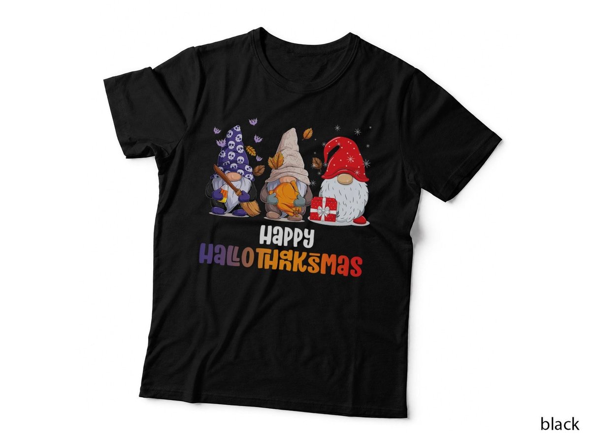 Gnomes Halloween Christmas T-Shirt, Holiday Gnome Print