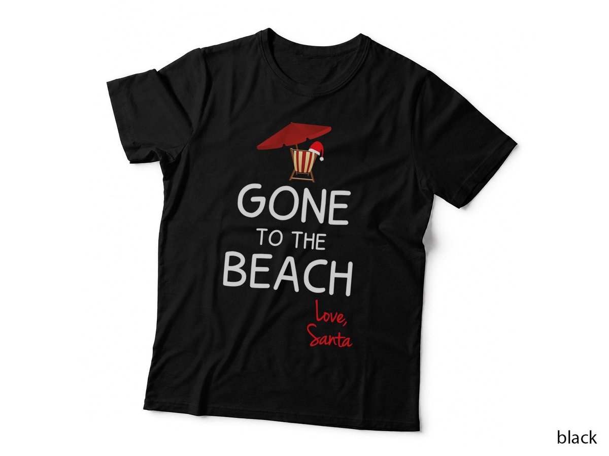 Gone to Beach Love Santa T-Shirt, Christmas Holiday, Beach Christmas Apparel