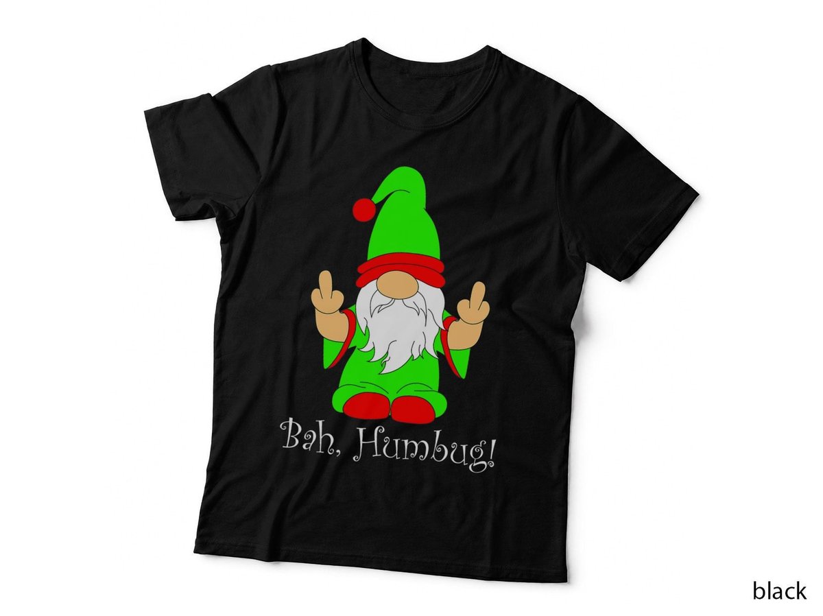 Grumpy Christmas Scrooge Gnome T-Shirt, Funny Holiday Humor, Sarcasm Apparel