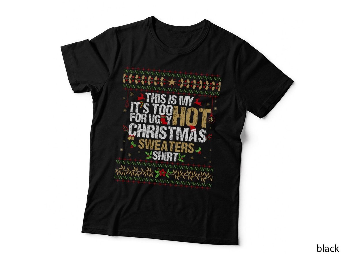 Hot Christmas Sweater T-Shirt, Ugly Holiday Style, Festive Gift Idea