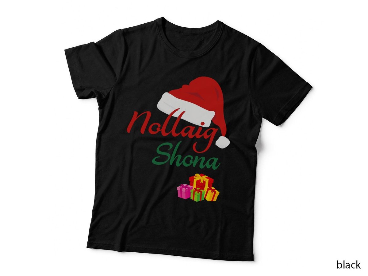 Irish Christmas T-Shirt, Nollaig Shona Design, Festive Holiday Wear
